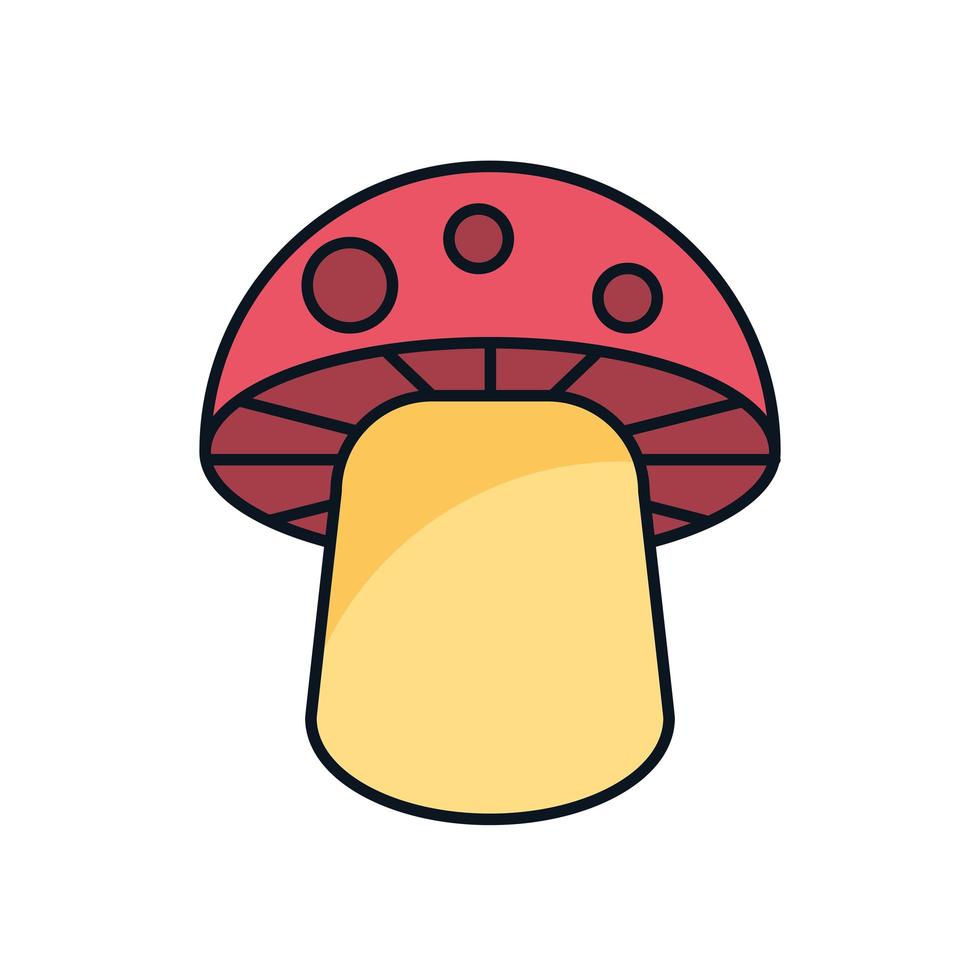 cute fungus plant isolated icon vector