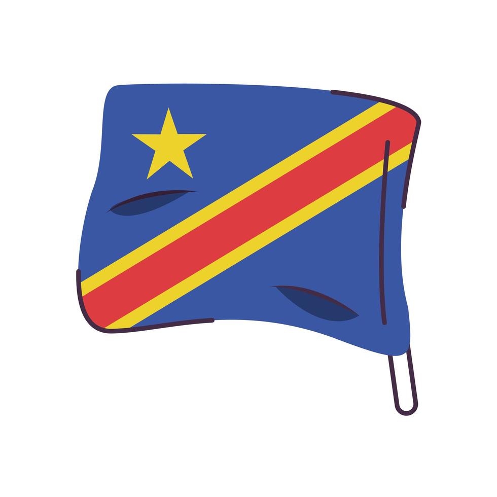 congo dr flag country isolated icon vector