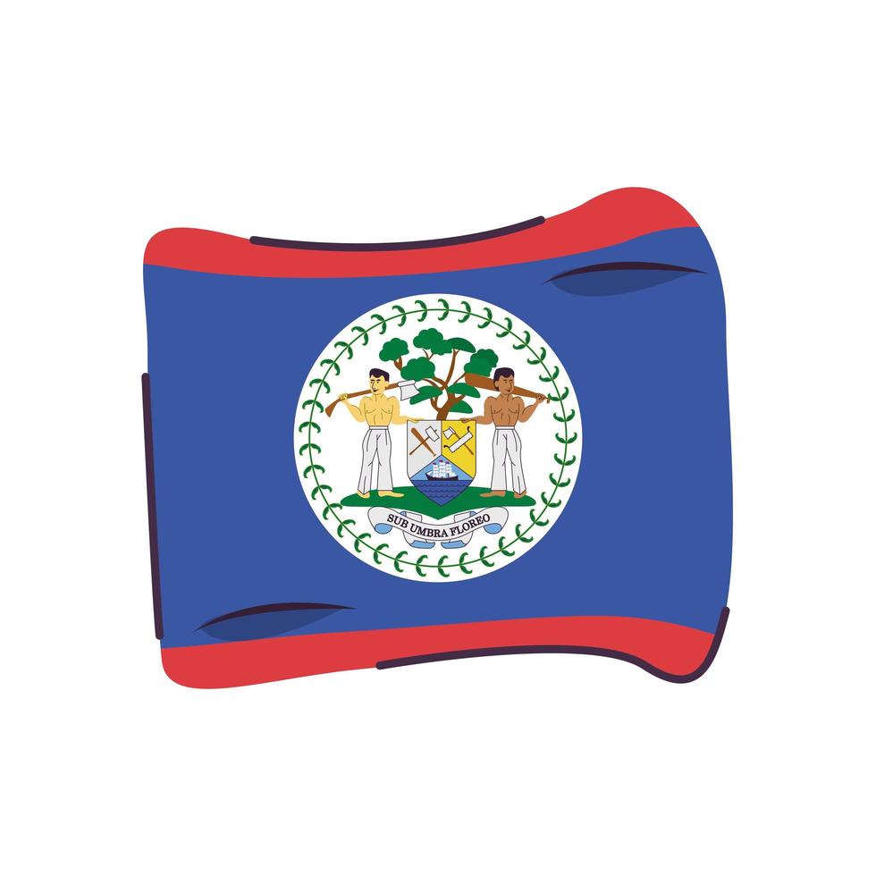 belize flag country isolated icon vector