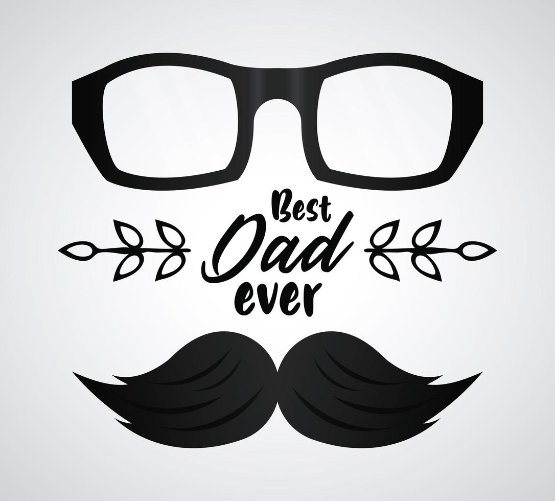 feliz dia del padre con bigote vector