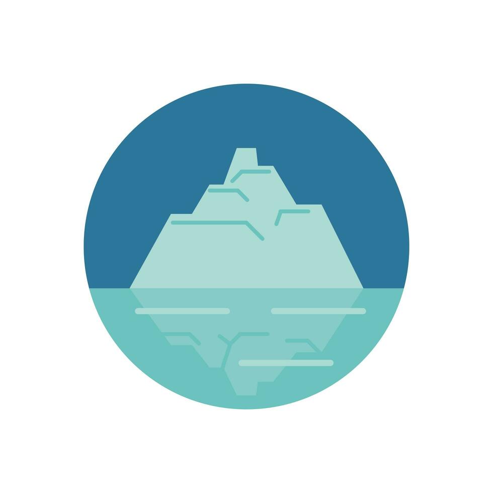 iceberg flotando en el agua vector