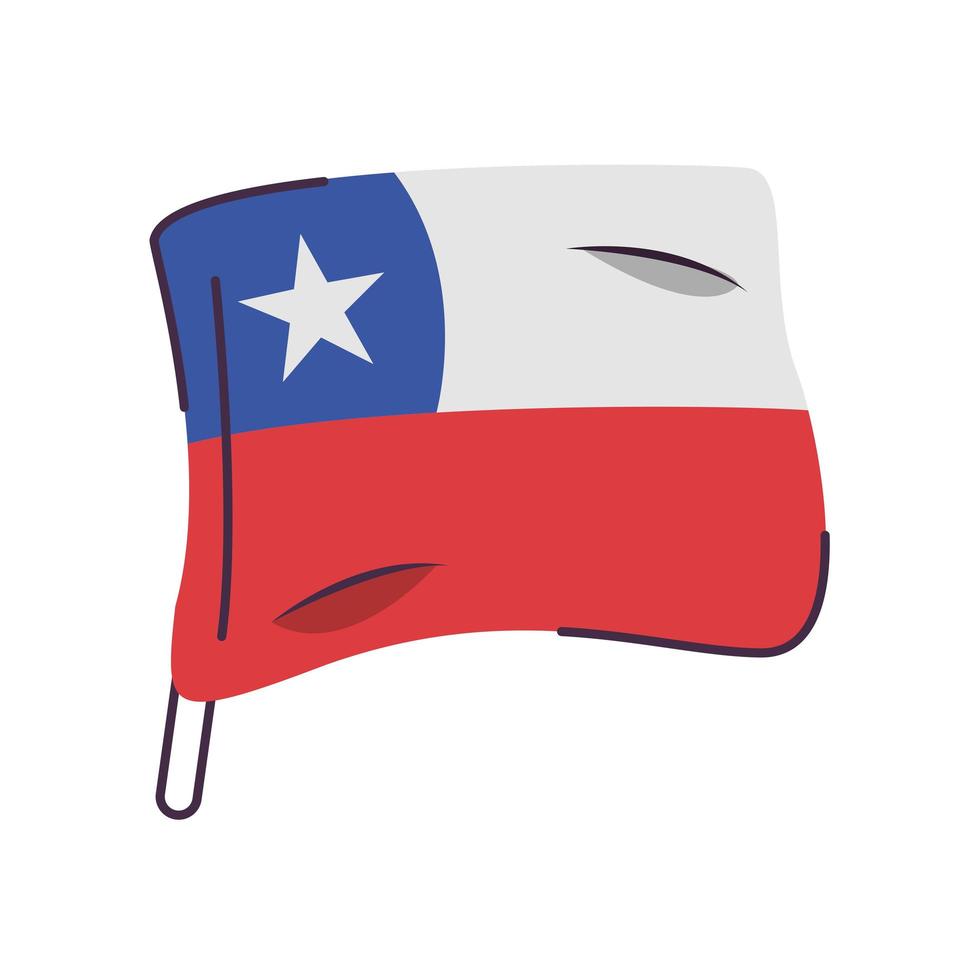 chile flag country isolated icon vector
