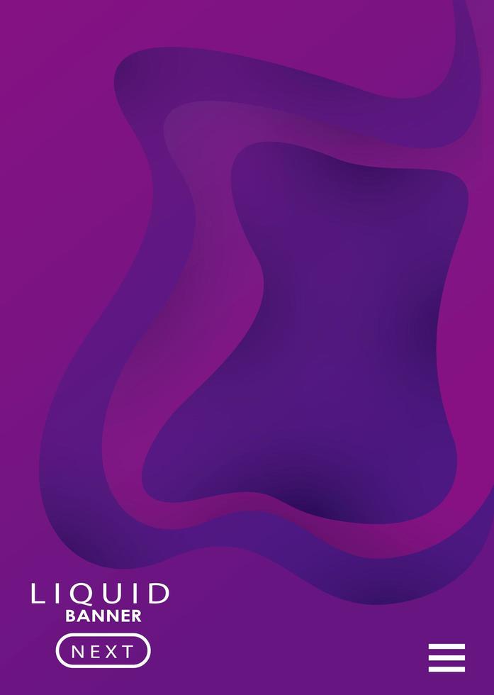 lettering in liquid banner color purple background vector
