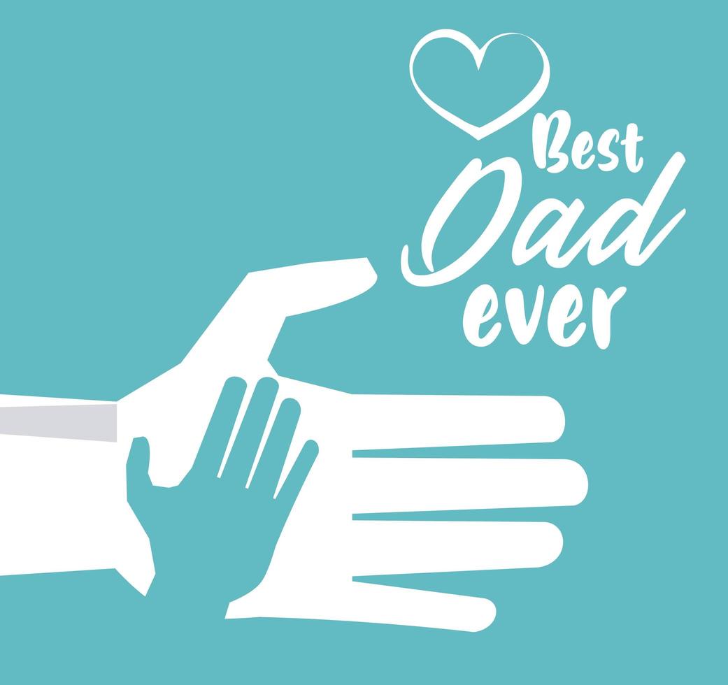 happy fathers day card with hands vector