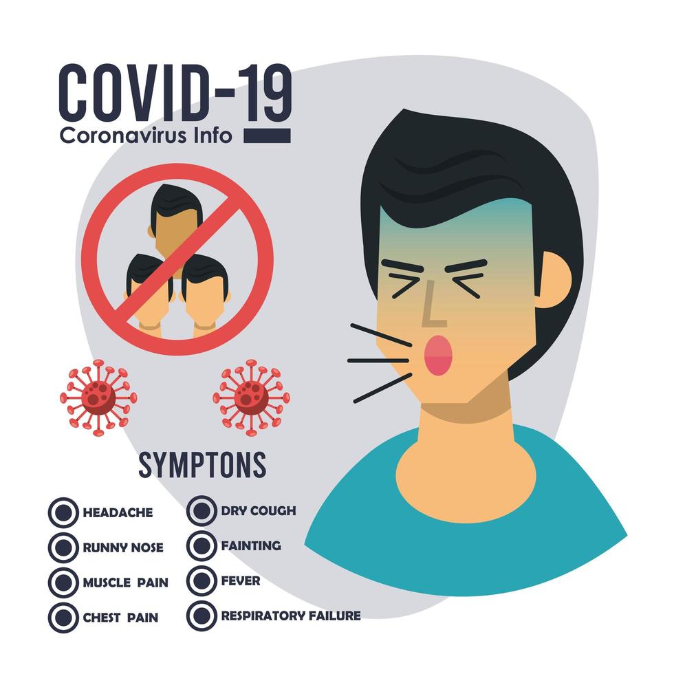 corona virus infographic with symptoms vector