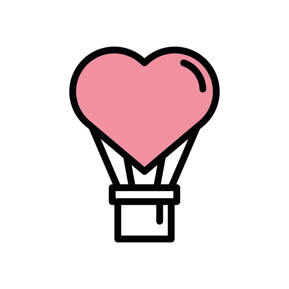 happy valentines day balloon air hot heart vector