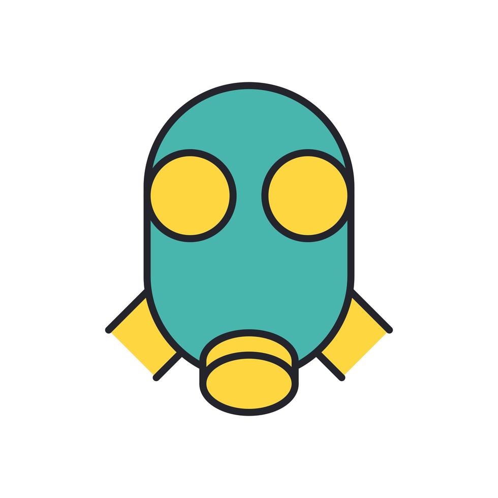 mask protection accessory line and fill style icon vector