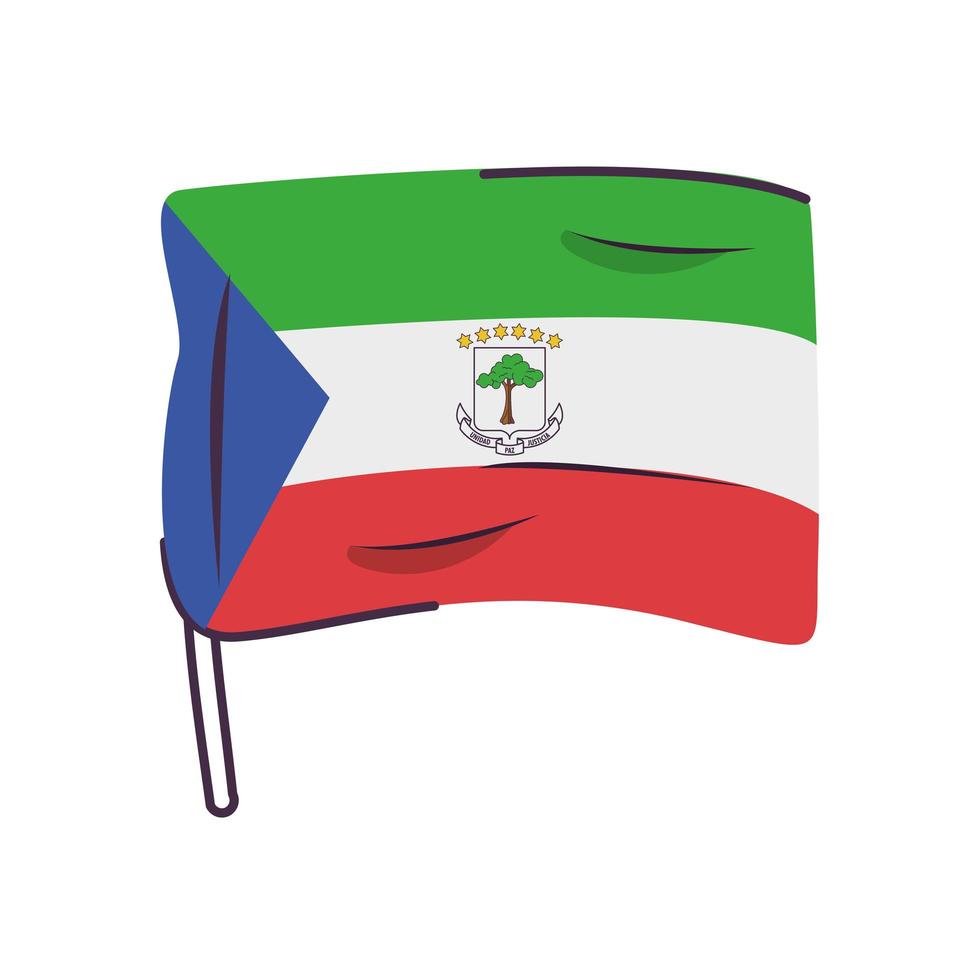 equatorial guinea flag country isolated icon vector