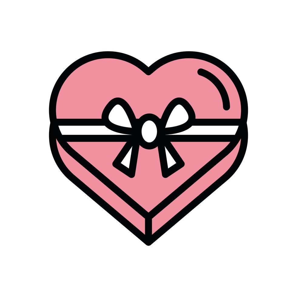 happy valentines day heart chocolate box vector