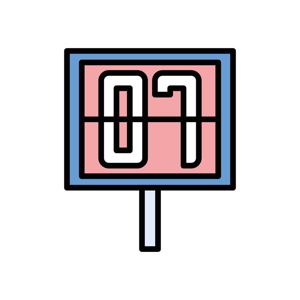 Marcador de paleta de números icono aislado vector