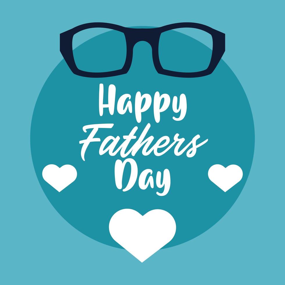 happy fathers day card with eye glasess vector