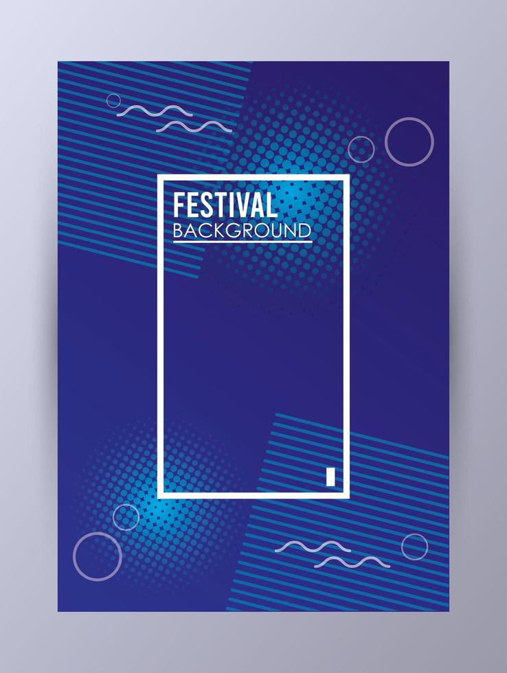 marco cuadrado en el fondo del festival colorido vector