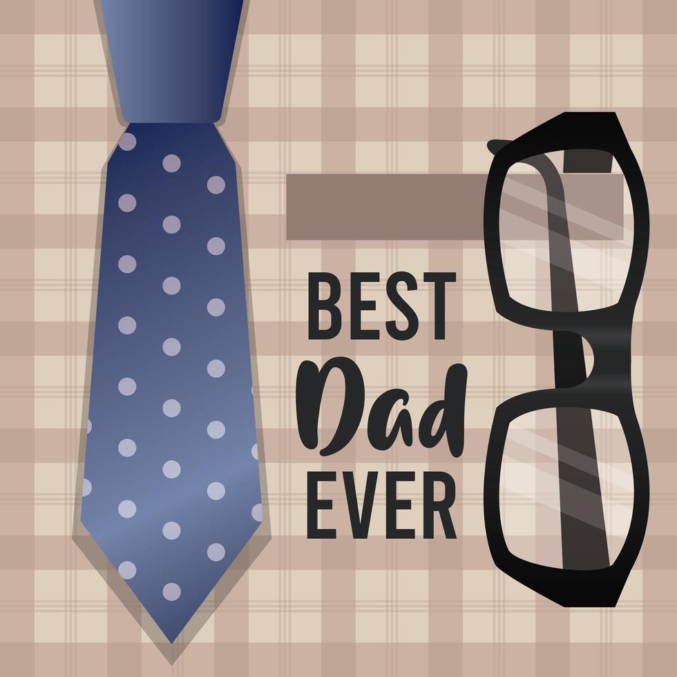 happy fathers day card with male shirt and eyeglasses vector