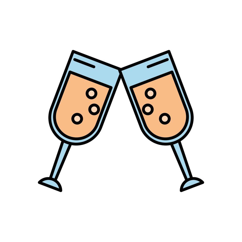 wine cups glasses toast icon vector
