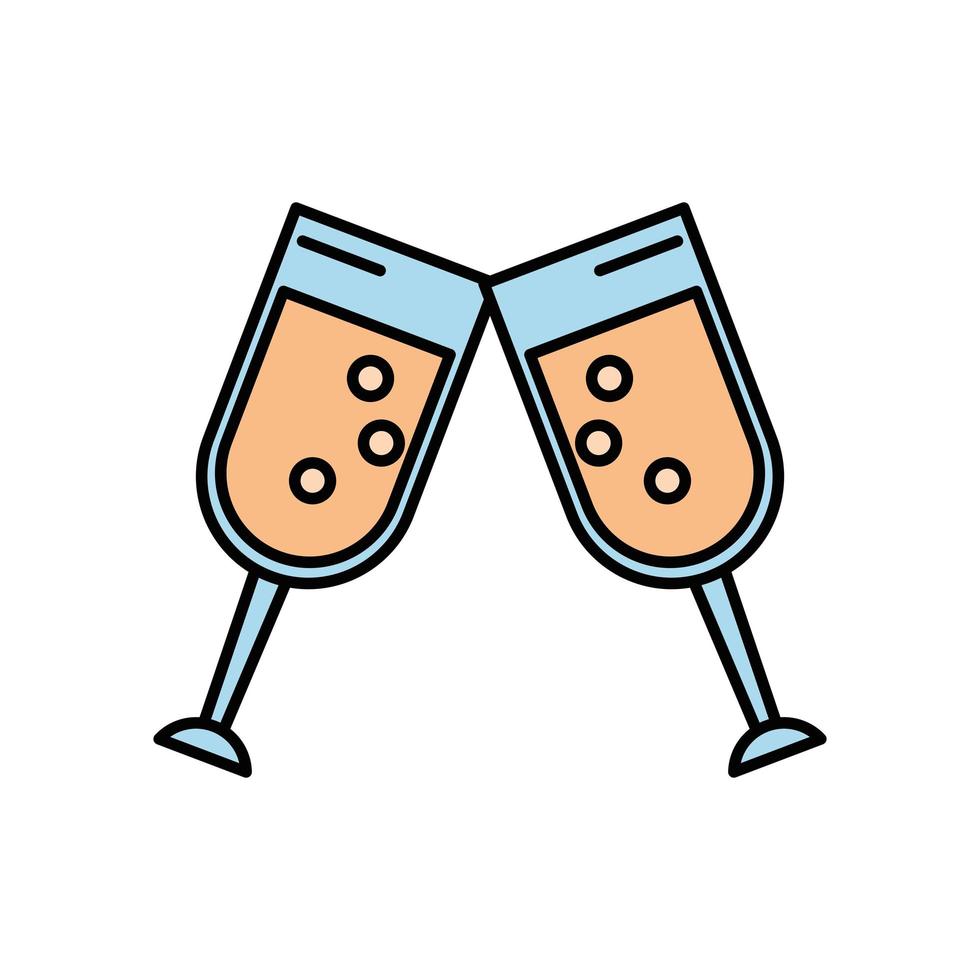 wine cups glasses toast icon vector