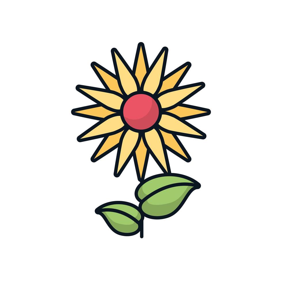 beautiful sunflower garden isolated icon vector