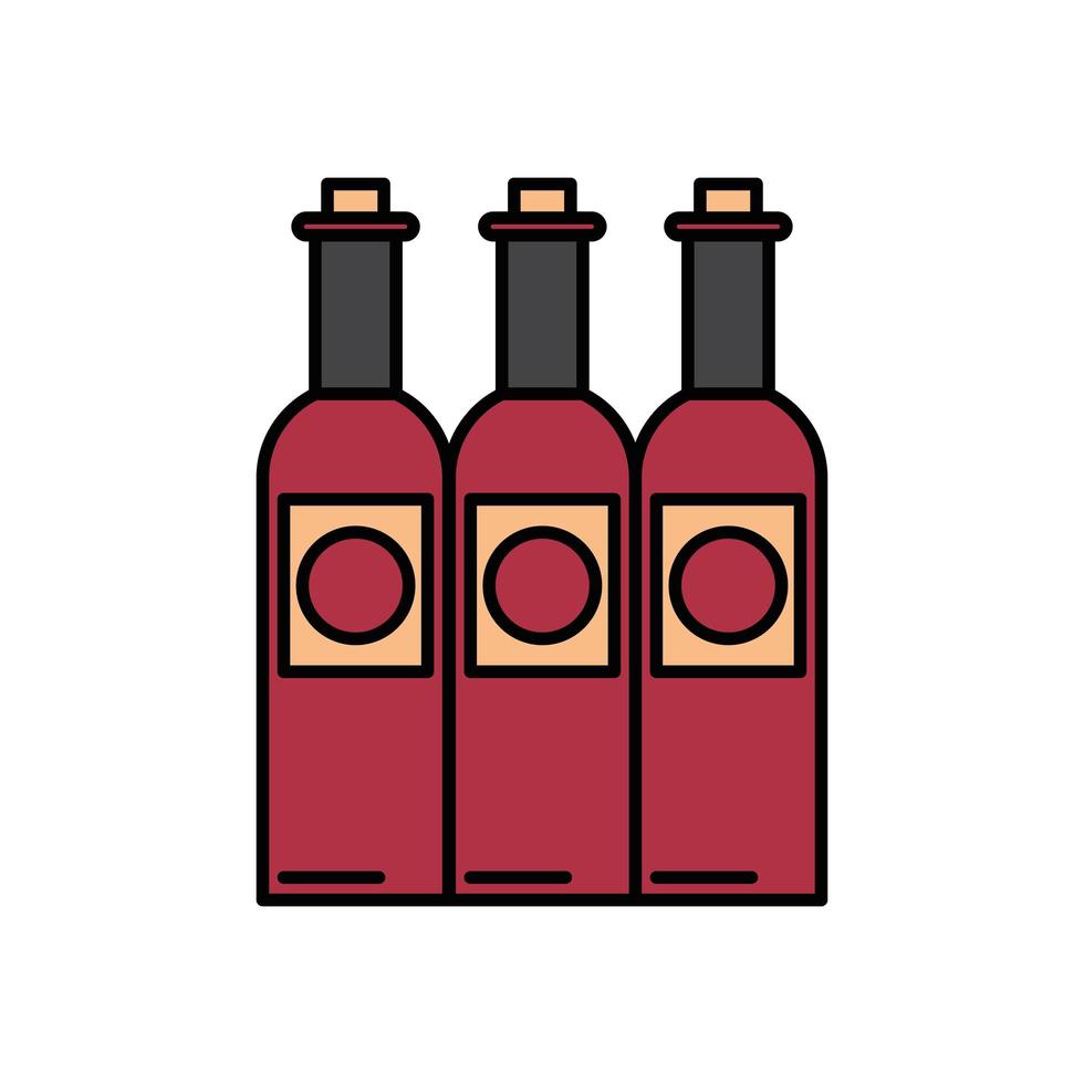 wine bottles drink isolated icon vector