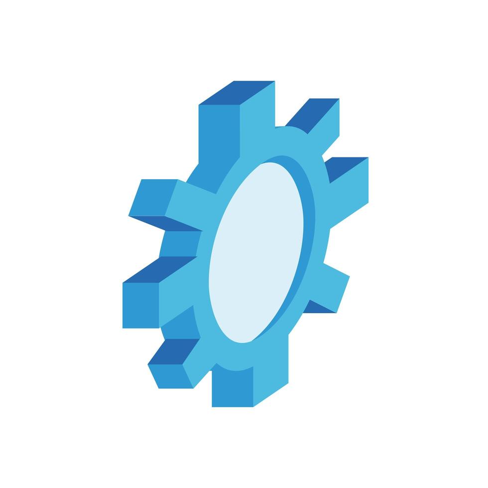 gear settings setup isometric style icon vector