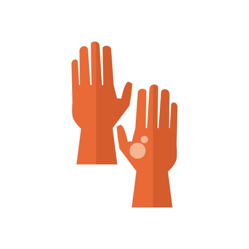 rubber gloves flat style icon vector