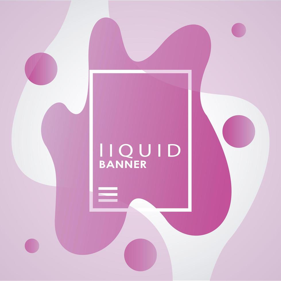 lettering in liquid banner color pink background vector