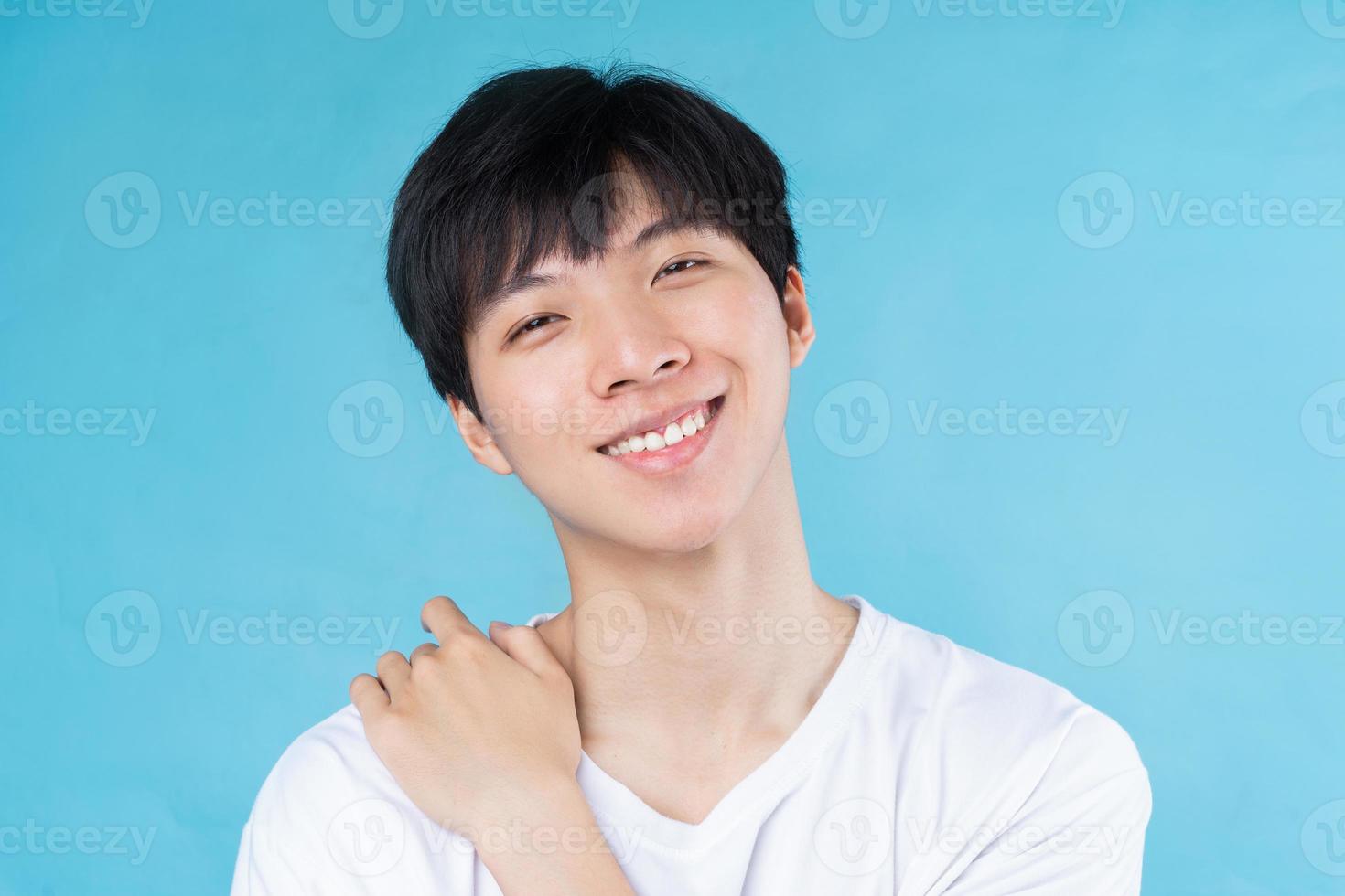 closeup young asian handsome man face photo