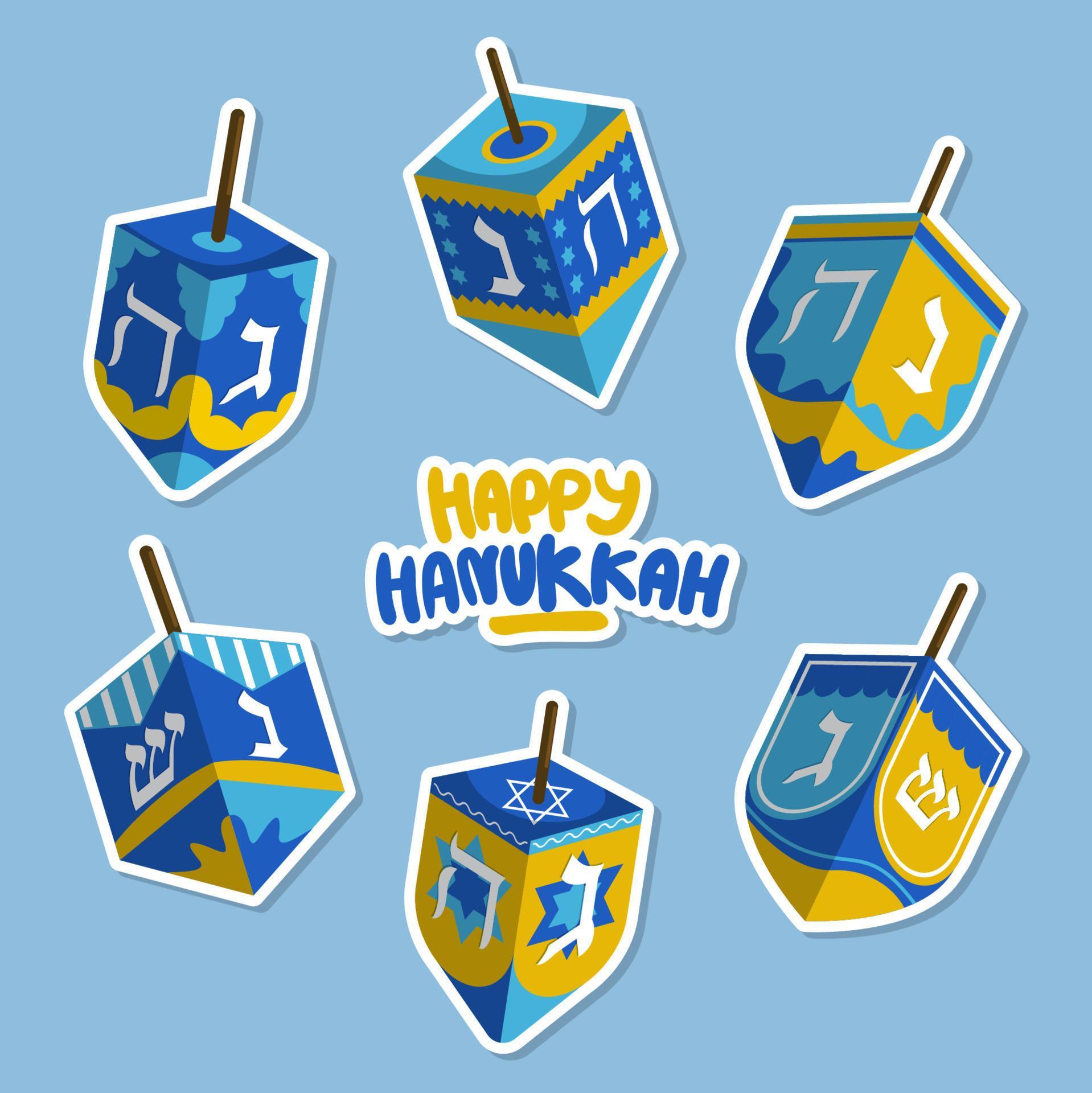 Dreidel Sticker Collection 3909686 Vector Art at Vecteezy