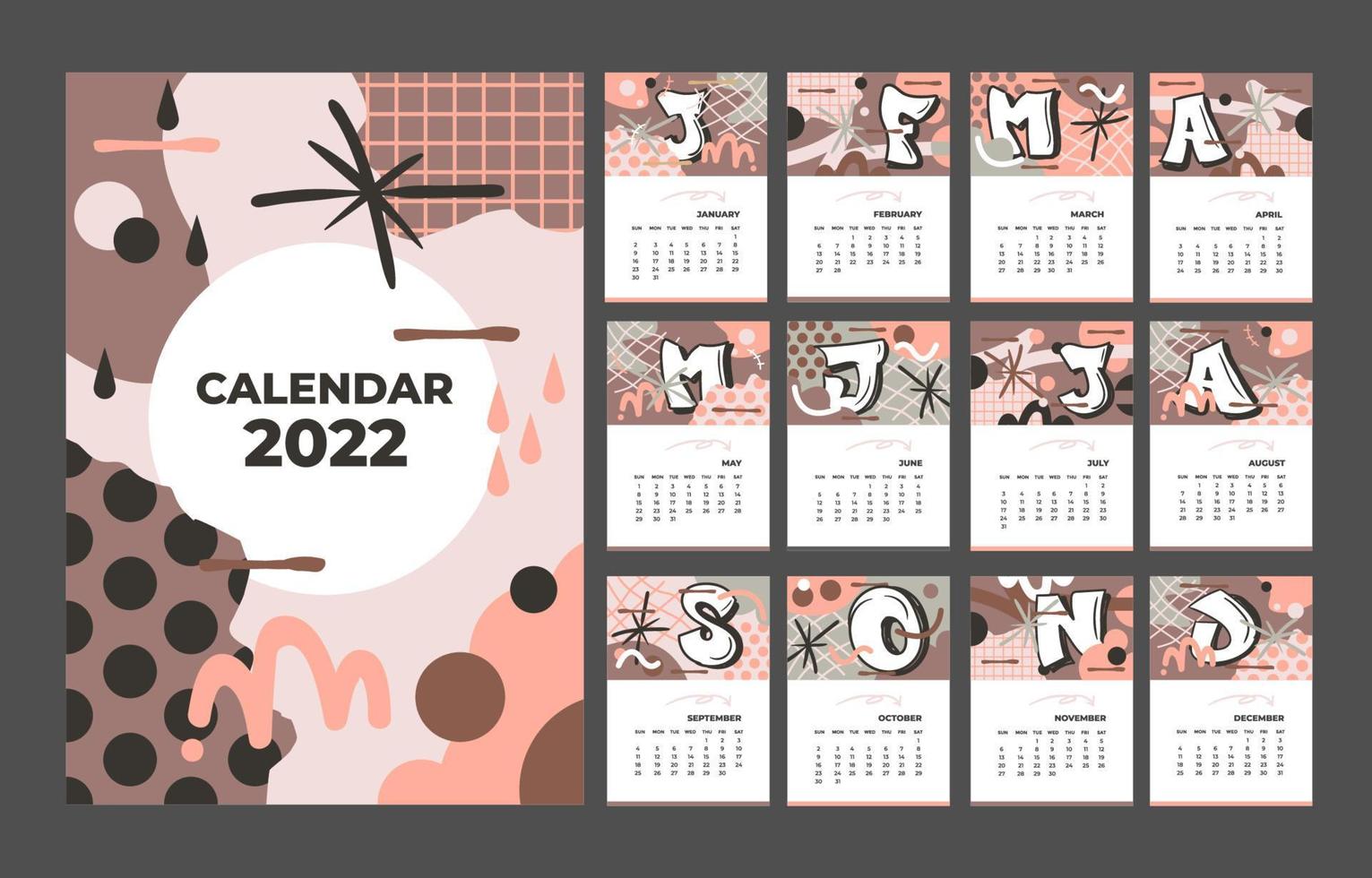 Calendar 2022 Template vector