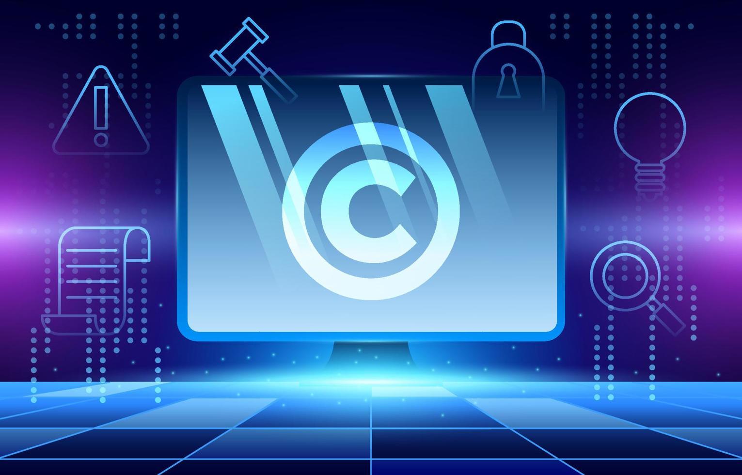 Copyright Law Technology Background vector