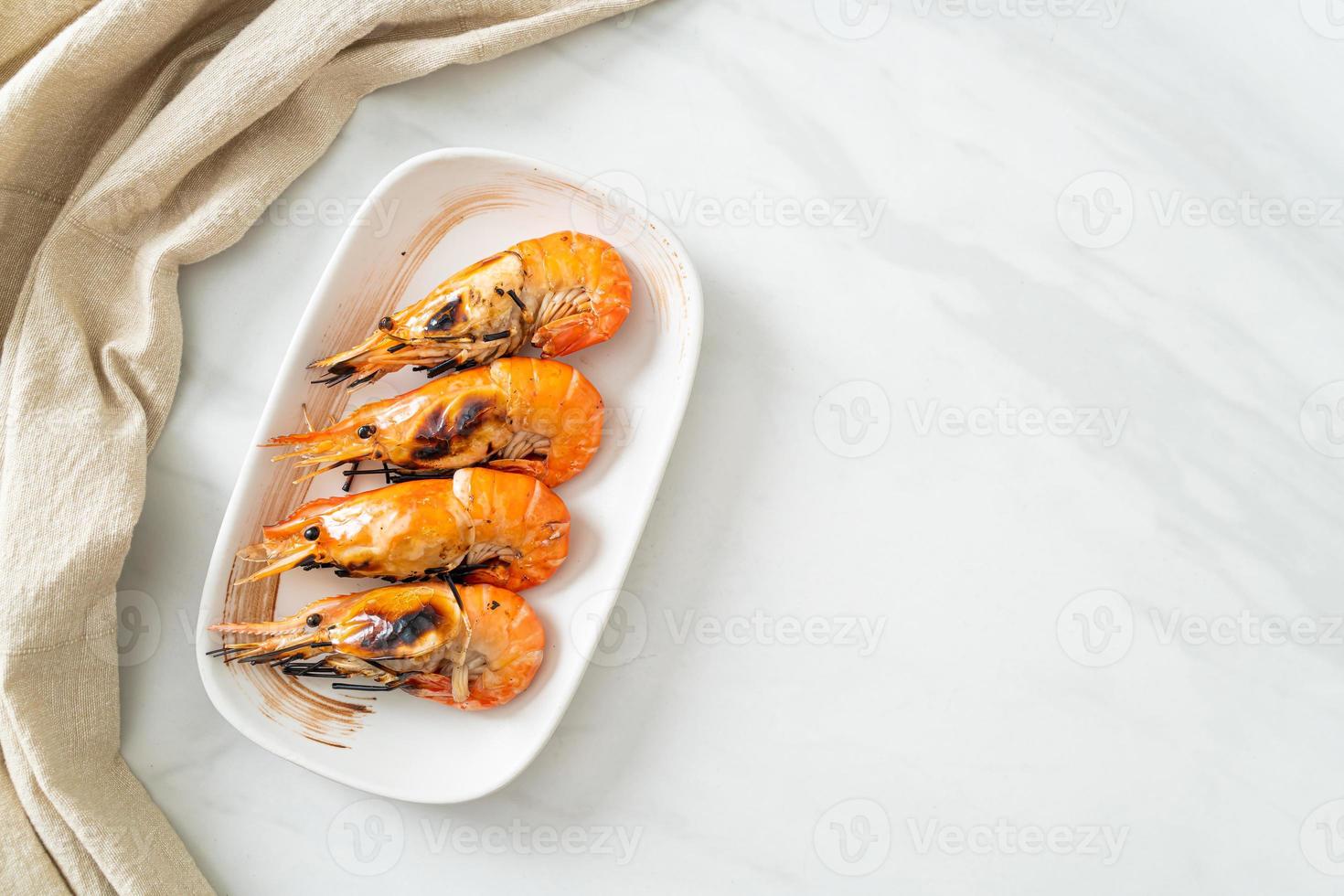 grilled river prawns or shrimps photo