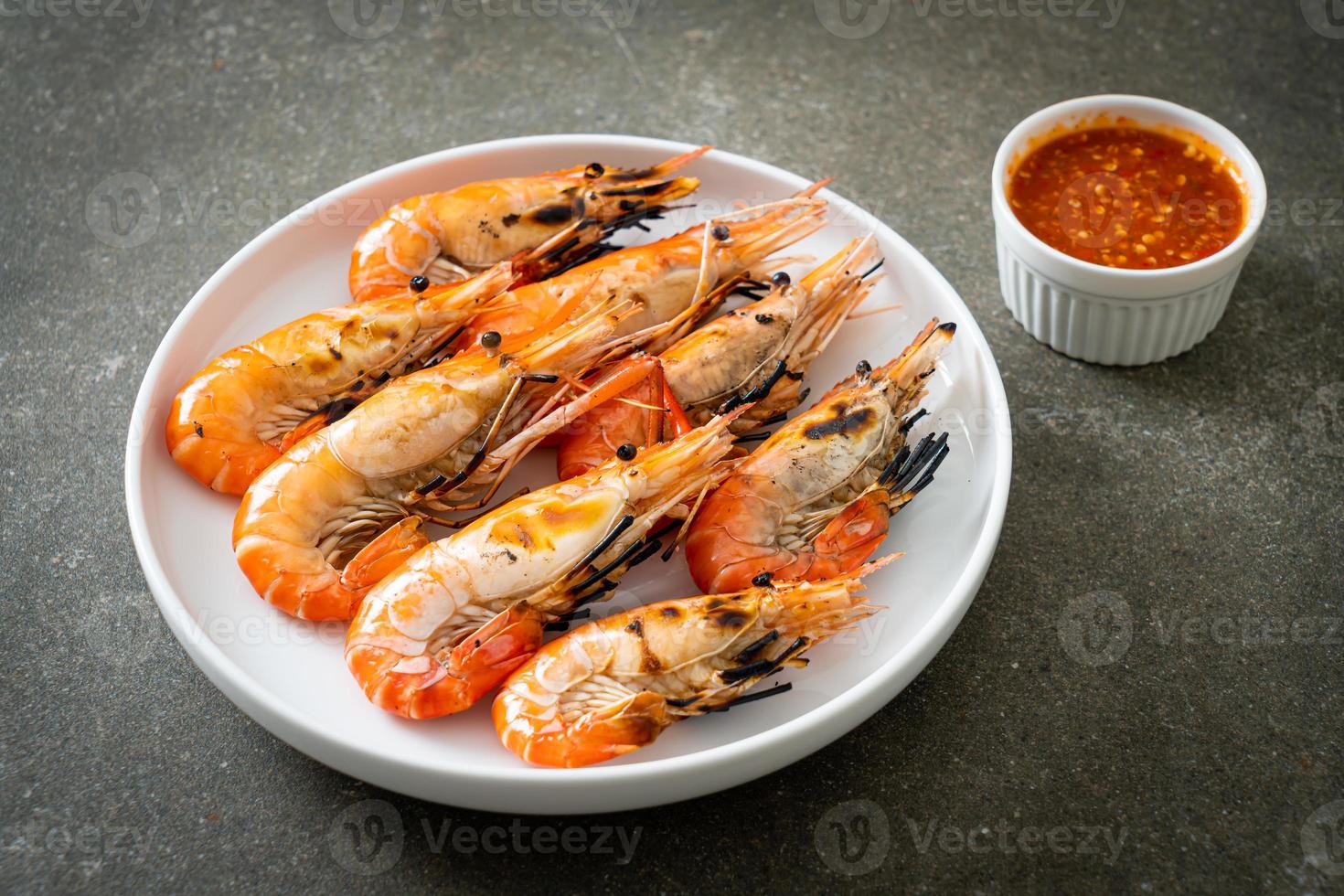 grilled river prawns or shrimps photo
