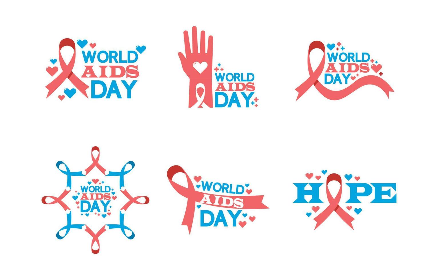 World Aids Day Activism Sticker Collection vector