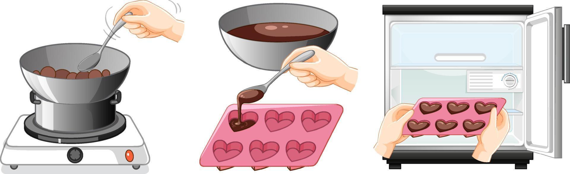 How to make chocolate steps vector