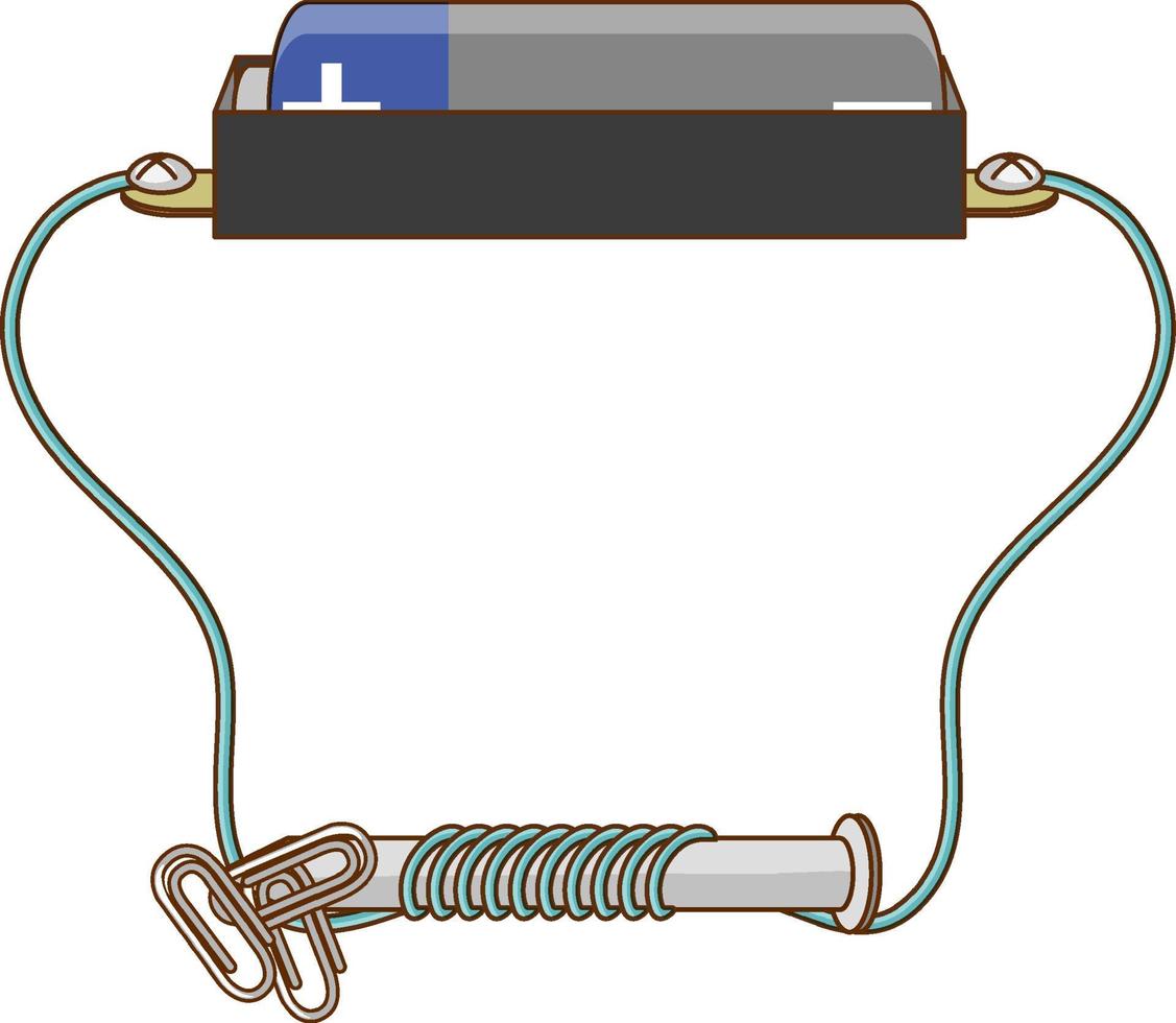 diagrama de circuito con batería y tornillo vector