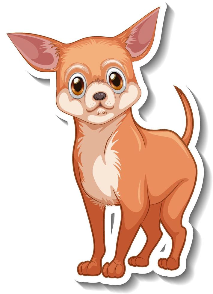 etiqueta engomada de la historieta del perro chihuahua vector