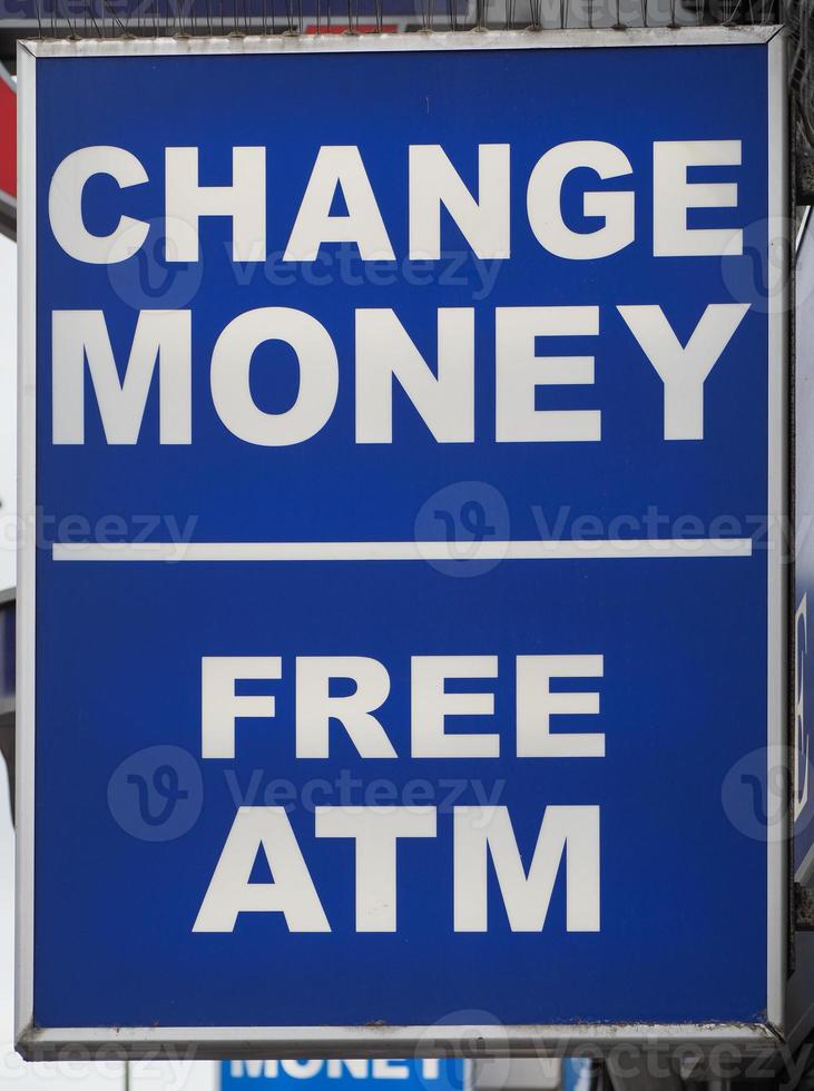 change money free atm sign photo