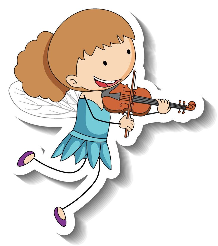 Sticker template with a girl cartoon character isolated vector