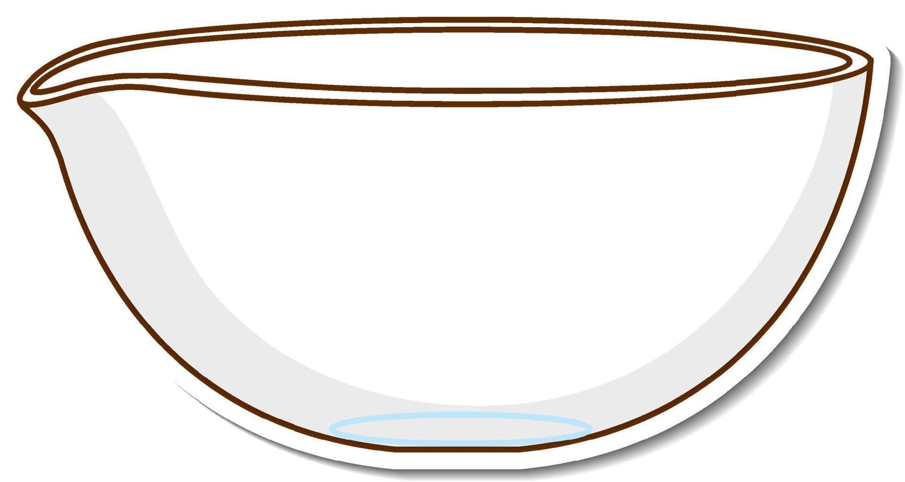 Empty bowl kitchenware sticker vector