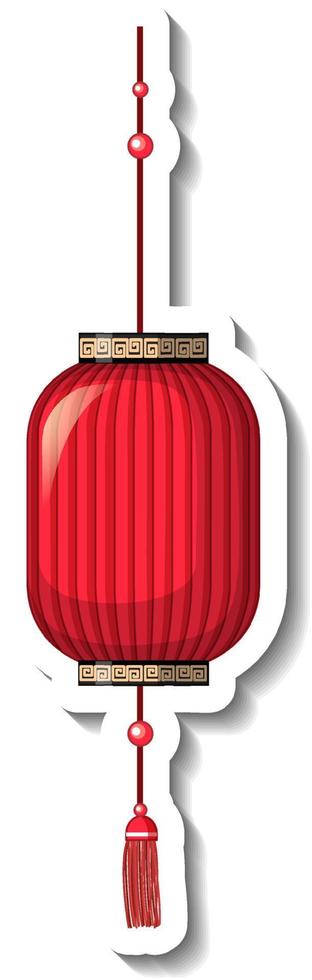 Isolated Chinese red paper lantern vector