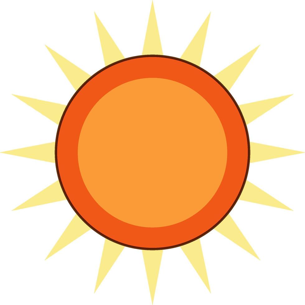simple símbolo del sol sobre fondo blanco vector
