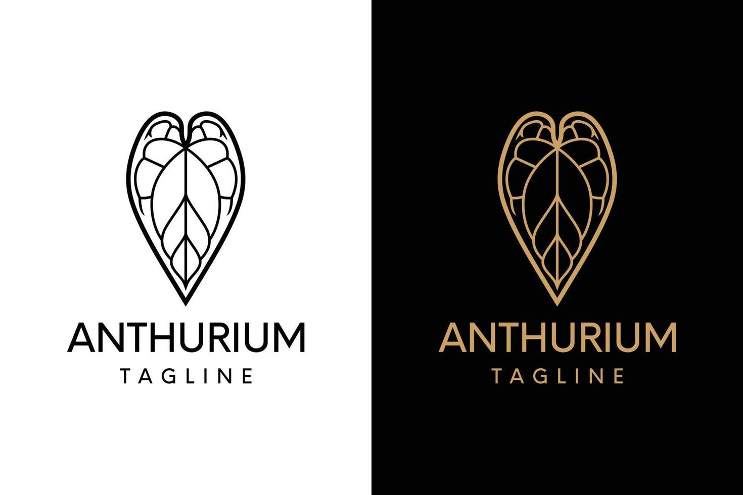TROPICAL ANTHURIUM LEAF MODERN LOGO vector