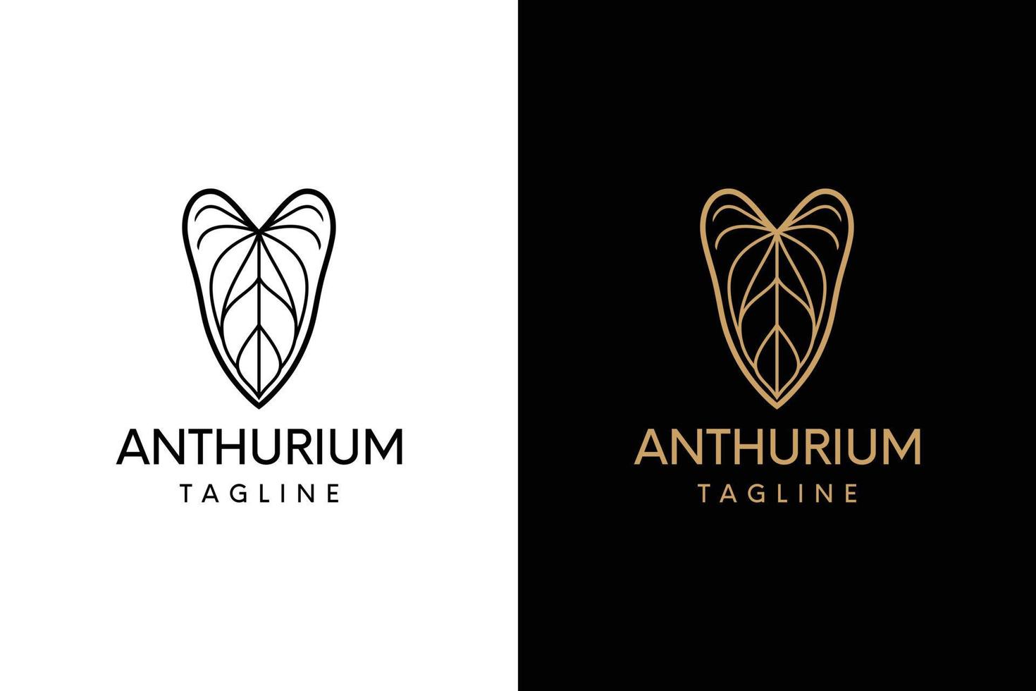 TROPICAL ANTHURIUM LEAF MODERN LOGO vector