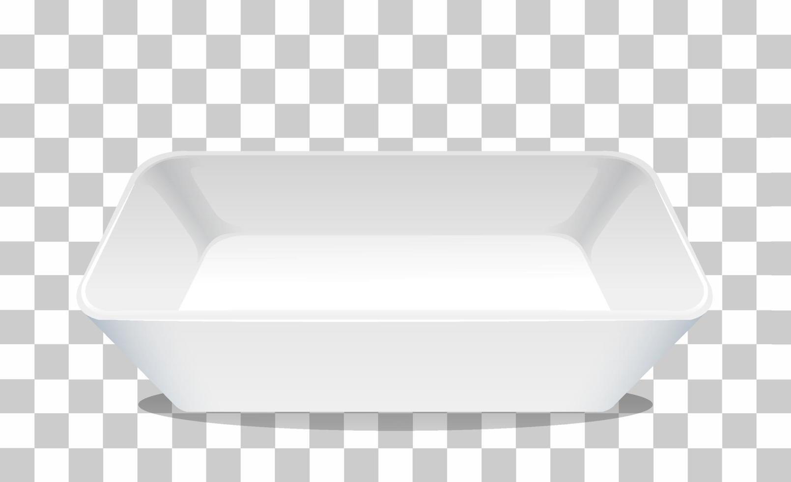 White plain plate on grid background vector
