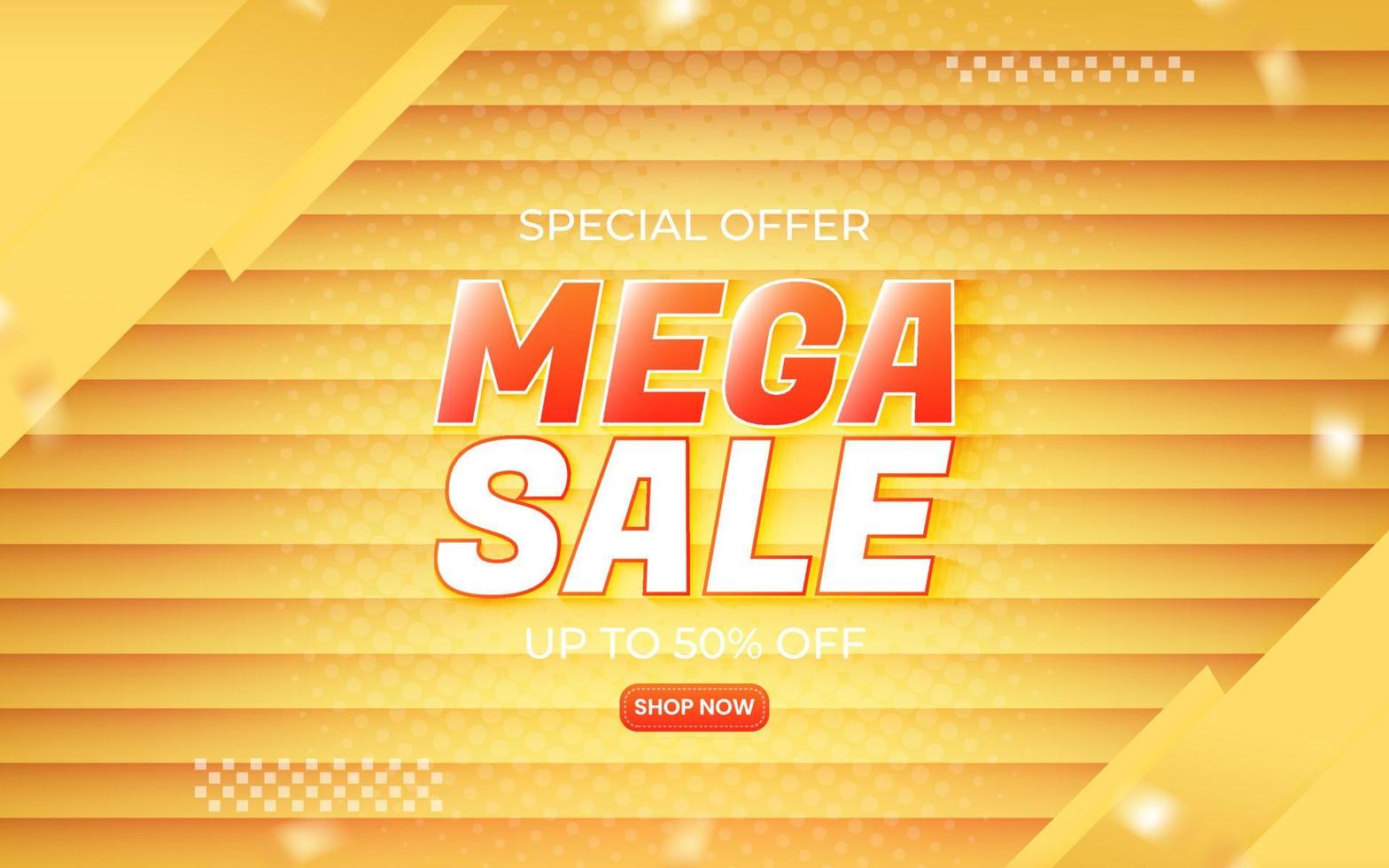 Mega sale banner template for promotion vector