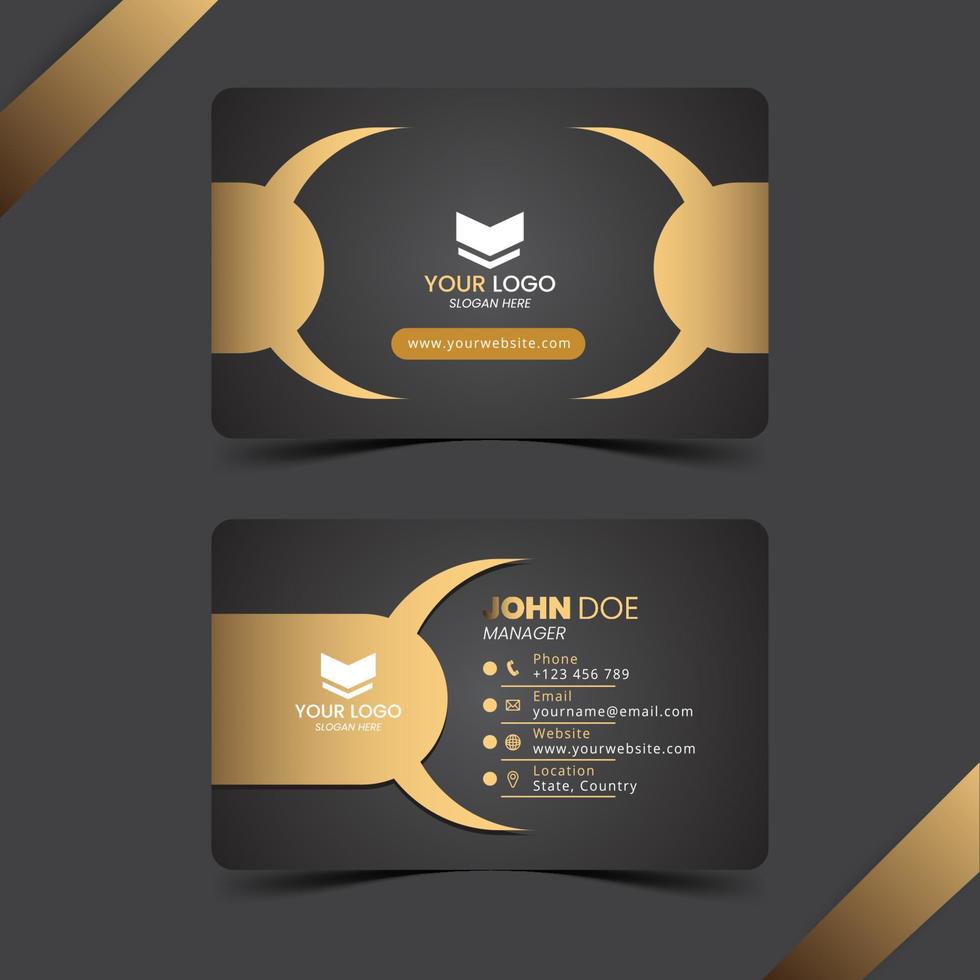 Modern business card gold and black elegant professional free vector