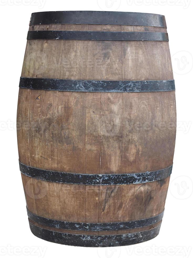 Barril de vino de barril aislado sobre blanco foto