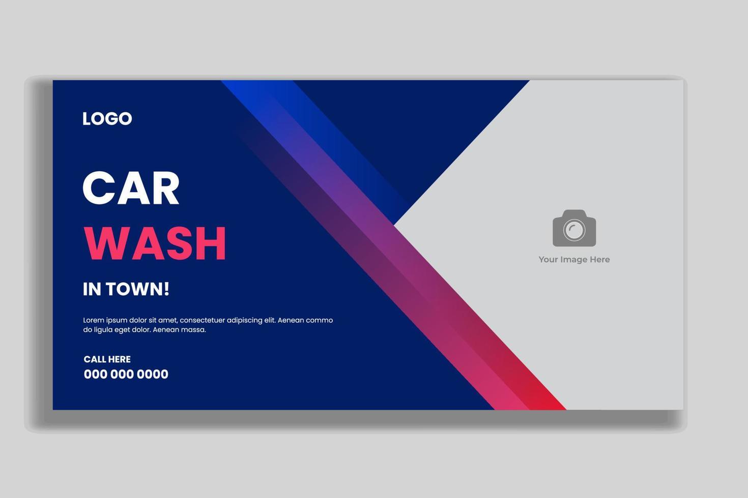 Car Wash Social Media And Web Banner Template vector