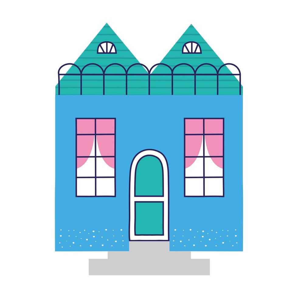 house building blue vector