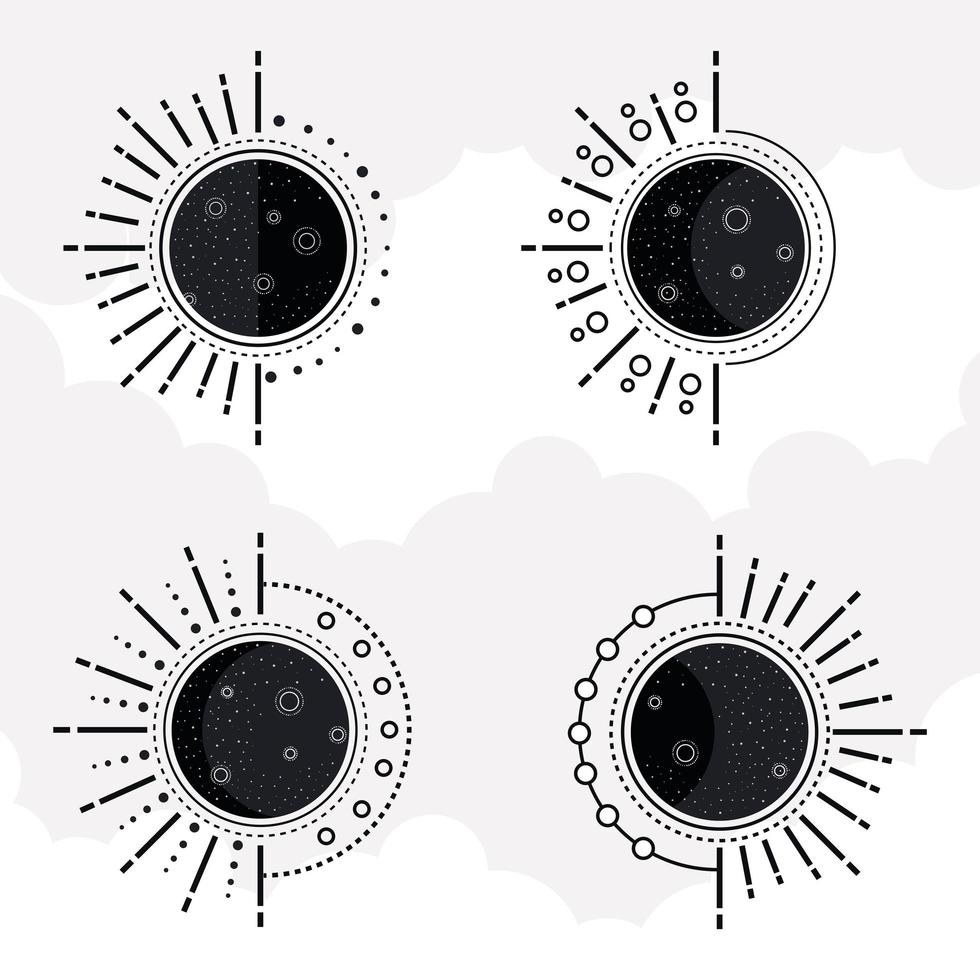 moons four phases vector