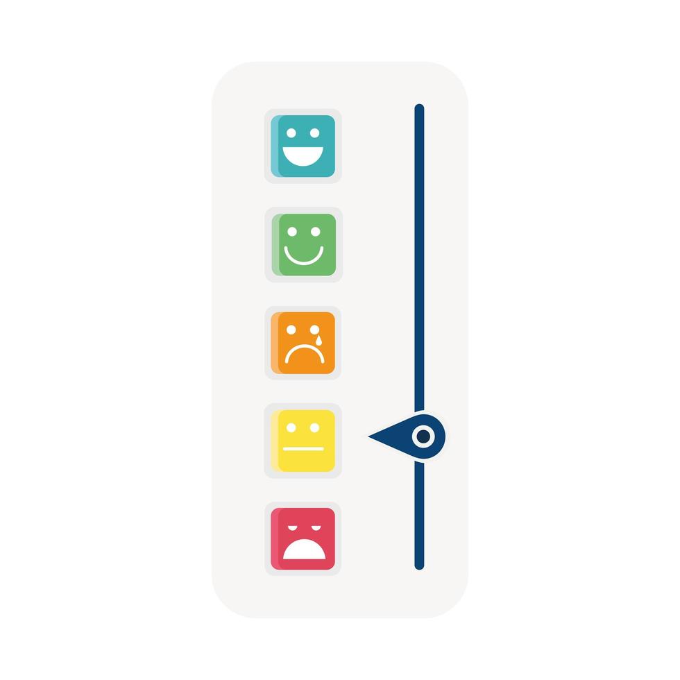 customer satisfaction bar with emojis measure icon vector