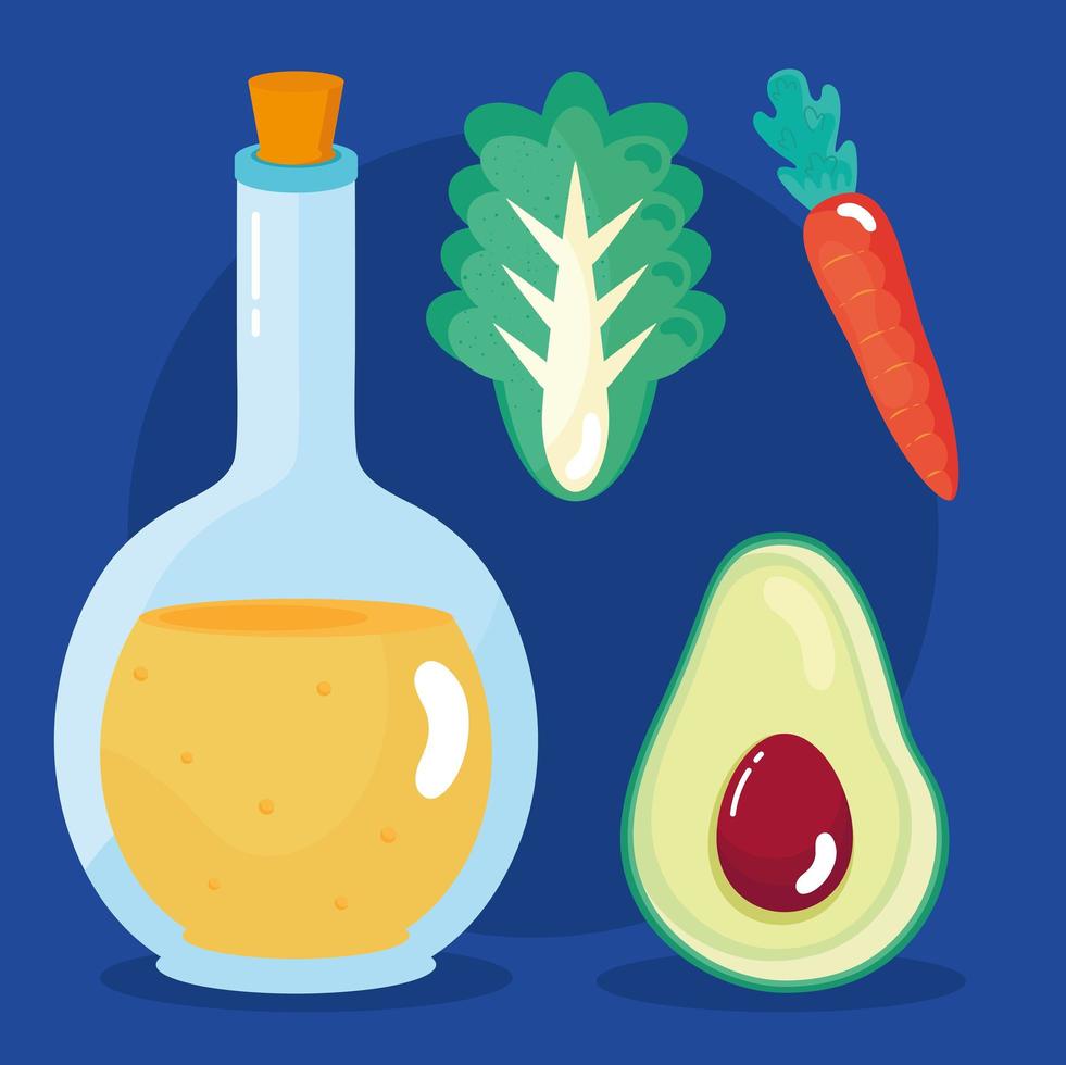 oil and vegetables vector